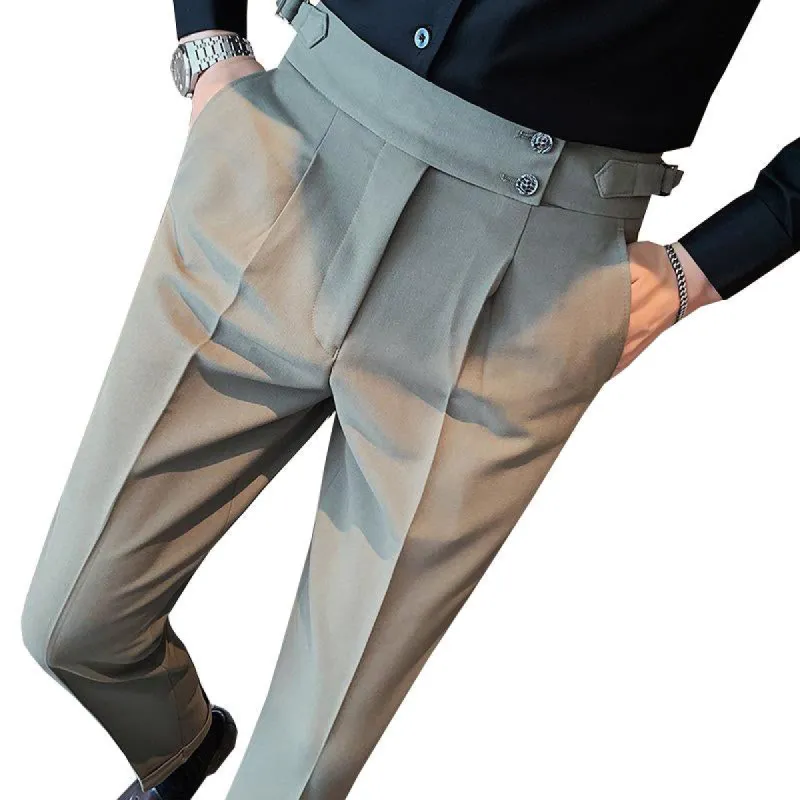 Men's British Style Slim Fit Cropped Formal Pants 80529568M sold by Manly