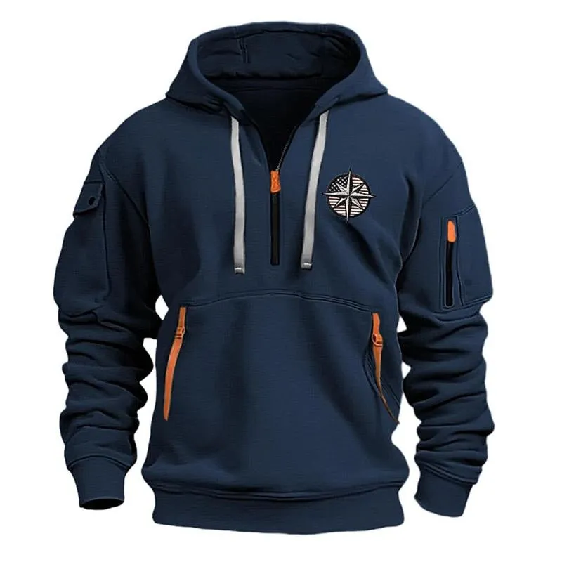 Men's Casual Sports Multi-Zip Embroidered Hoodie 03824369X sold by Manly product image thumbnail 3