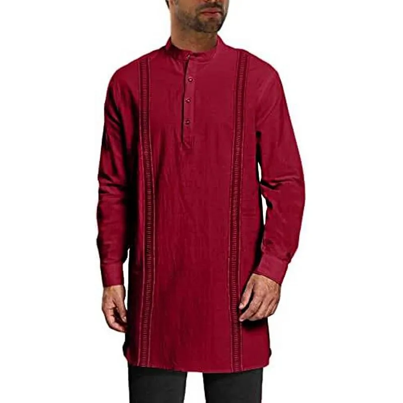 Men's Casual Solid Color Henley Collar Long Sleeve Shirt 37450817Y sold by Manly product image thumbnail 5