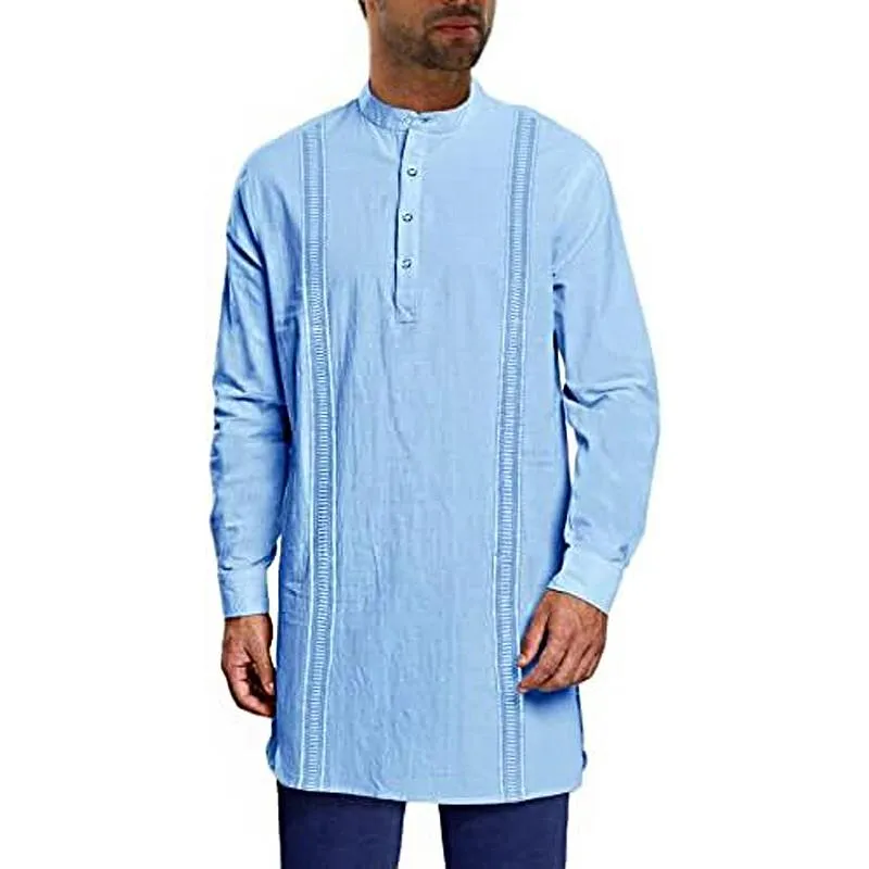 Men's Casual Solid Color Henley Collar Long Sleeve Shirt 37450817Y sold by Manly product image thumbnail 2