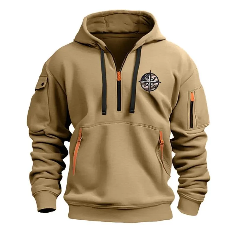 Men's Casual Sports Multi-Zip Embroidered Hoodie 03824369X sold by Manly product image thumbnail 2