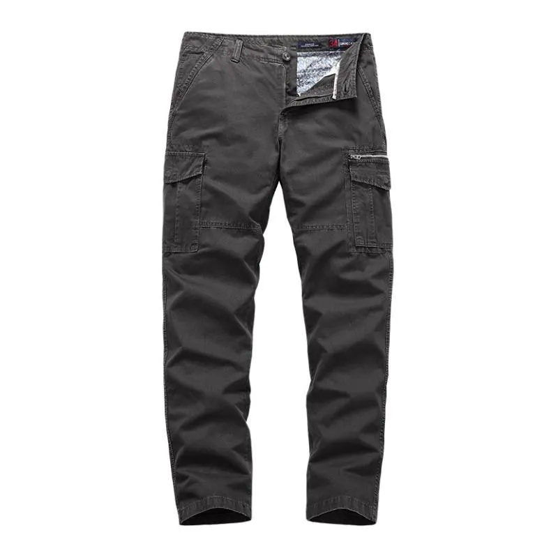 Men's Casual Outdoor Cotton Loose Multi-Pocket Cargo Pants 07526651M sold by Manly product image thumbnail 2