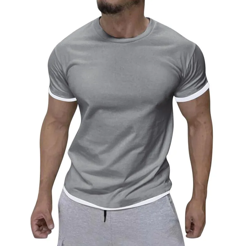 Men's Color Block Round Neck T-shirt 13703264Z sold by Manly product image thumbnail 4