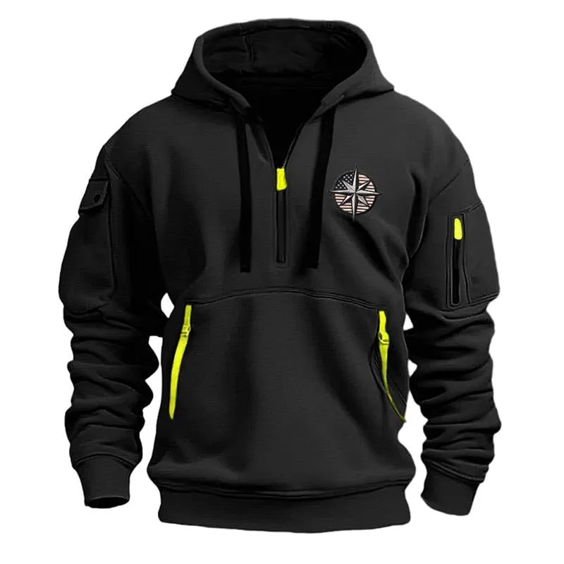 Men's Casual Sports Multi-Zip Embroidered Hoodie 03824369X sold by Manly product image thumbnail 4