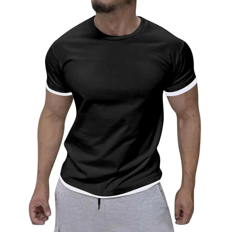 Men's Color Block Round Neck T-shirt 13703264Z sold by Manly product image thumbnail 2