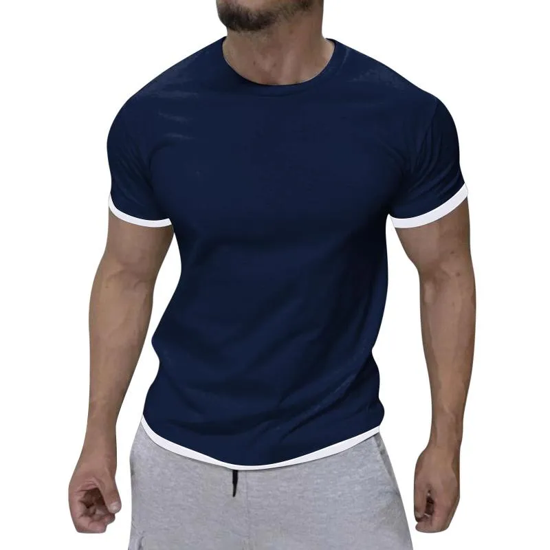 Men's Color Block Round Neck T-shirt 13703264Z sold by Manly
