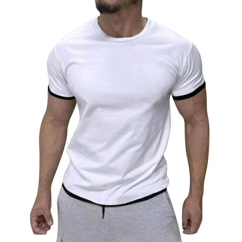 Men's Color Block Round Neck T-shirt 13703264Z sold by Manly product image thumbnail 3
