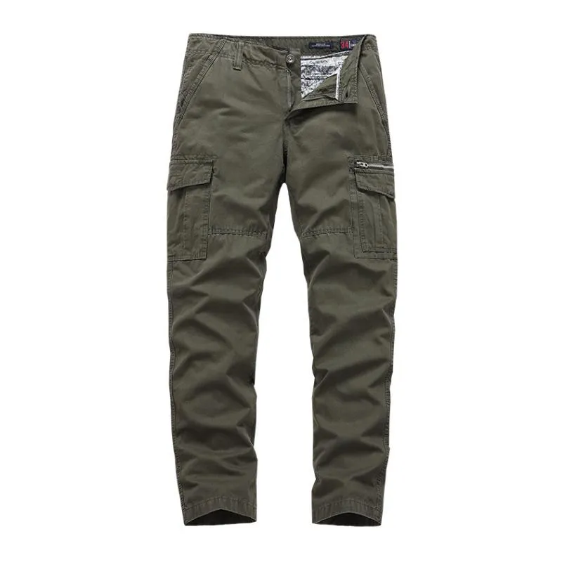 Men's Casual Outdoor Cotton Loose Multi-Pocket Cargo Pants 07526651M sold by Manly
