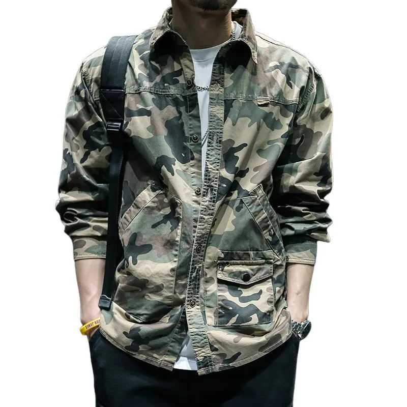 Men's Casual Retro Camouflage Work Jacket 05120140TO sold by Manly