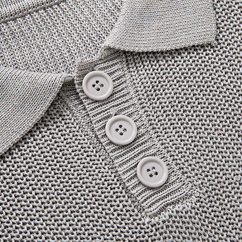 Men's Loose Solid Color Button Lapel Knitted Tank Top 14328228Y sold by Manly product image thumbnail 4