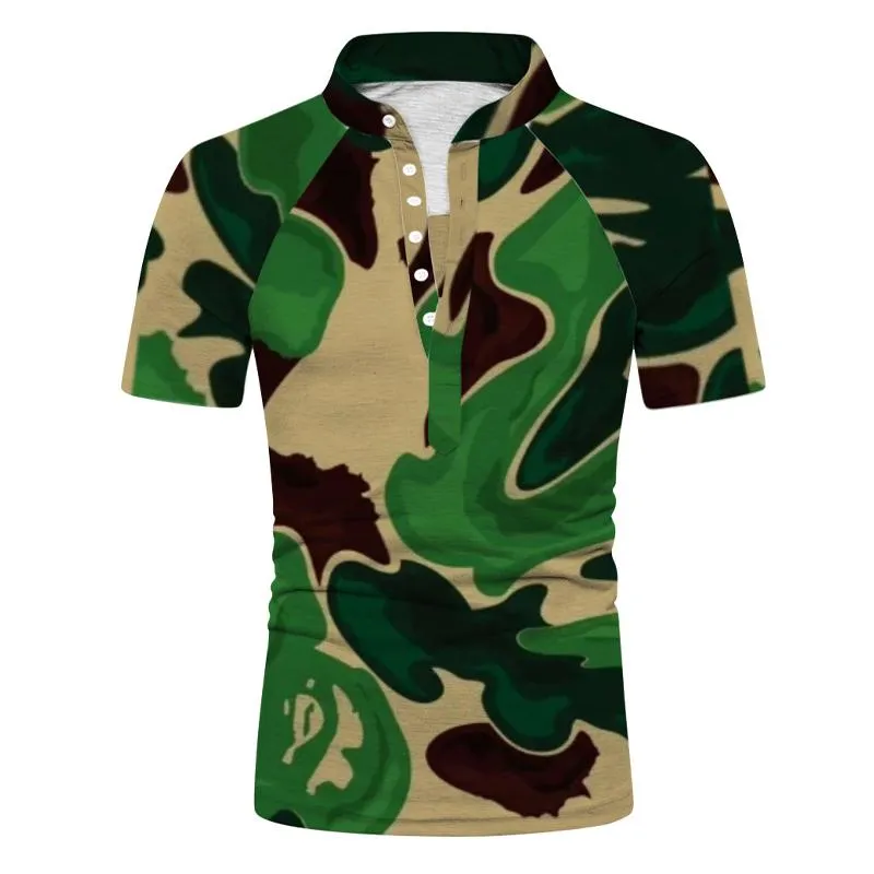 Men's Color Block Camouflage Print Casual T-Shirt 13743195X sold by Manly product image thumbnail 2