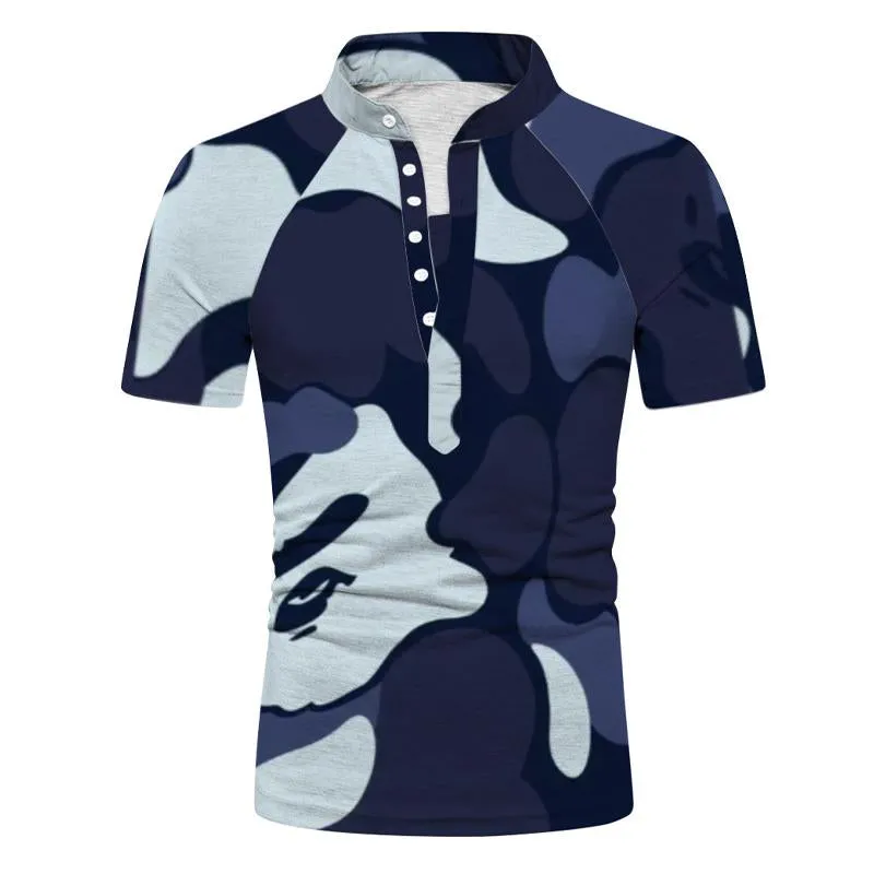 Men's Color Block Camouflage Print Casual T-Shirt 13743195X sold by Manly product image thumbnail 3