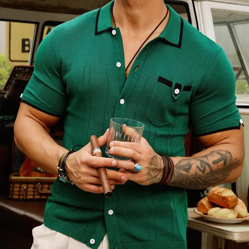 Men's Casual Business Lapel Short Sleeve Knitted POLO Shirt 11546965X sold by Manly product image thumbnail 3
