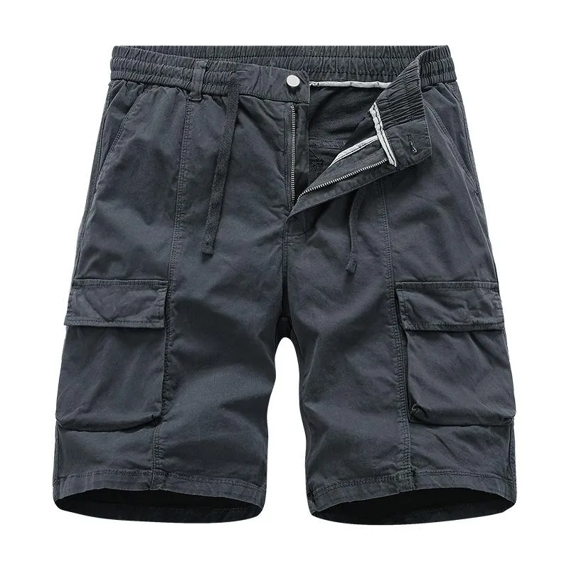 Men's Solid Color Straight Multi-pocket Cargo Shorts 43121978Z sold by Manly product image thumbnail 4