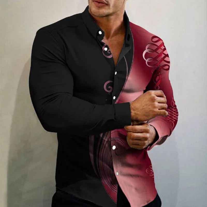Men's Printed Single Breasted Long Sleeve Shirt 08763525X sold by Manly product image thumbnail 2