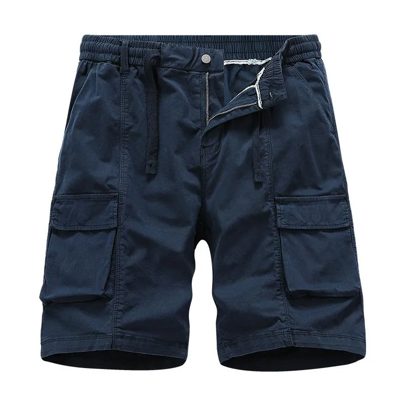 Men's Solid Color Straight Multi-pocket Cargo Shorts 43121978Z sold by Manly product image thumbnail 3