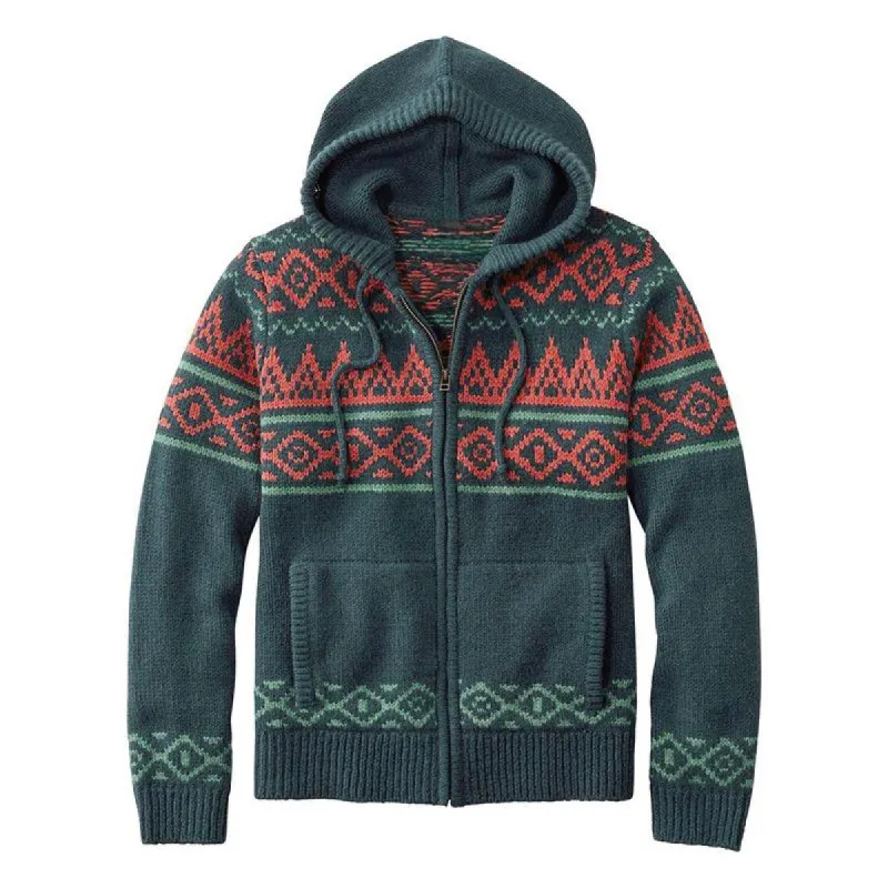 Men's Loose Casual Jacquard Knit Hooded Jacket 43208999X sold by Manly