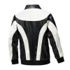 Men's Vintage Colorblock Lapel Zipper Slim Fit Motorcycle Leather Jacket 88377847M sold by Manly