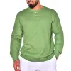 Men's Casual Cotton Linen Long Sleeve Shirt 91739879Y sold by Manly