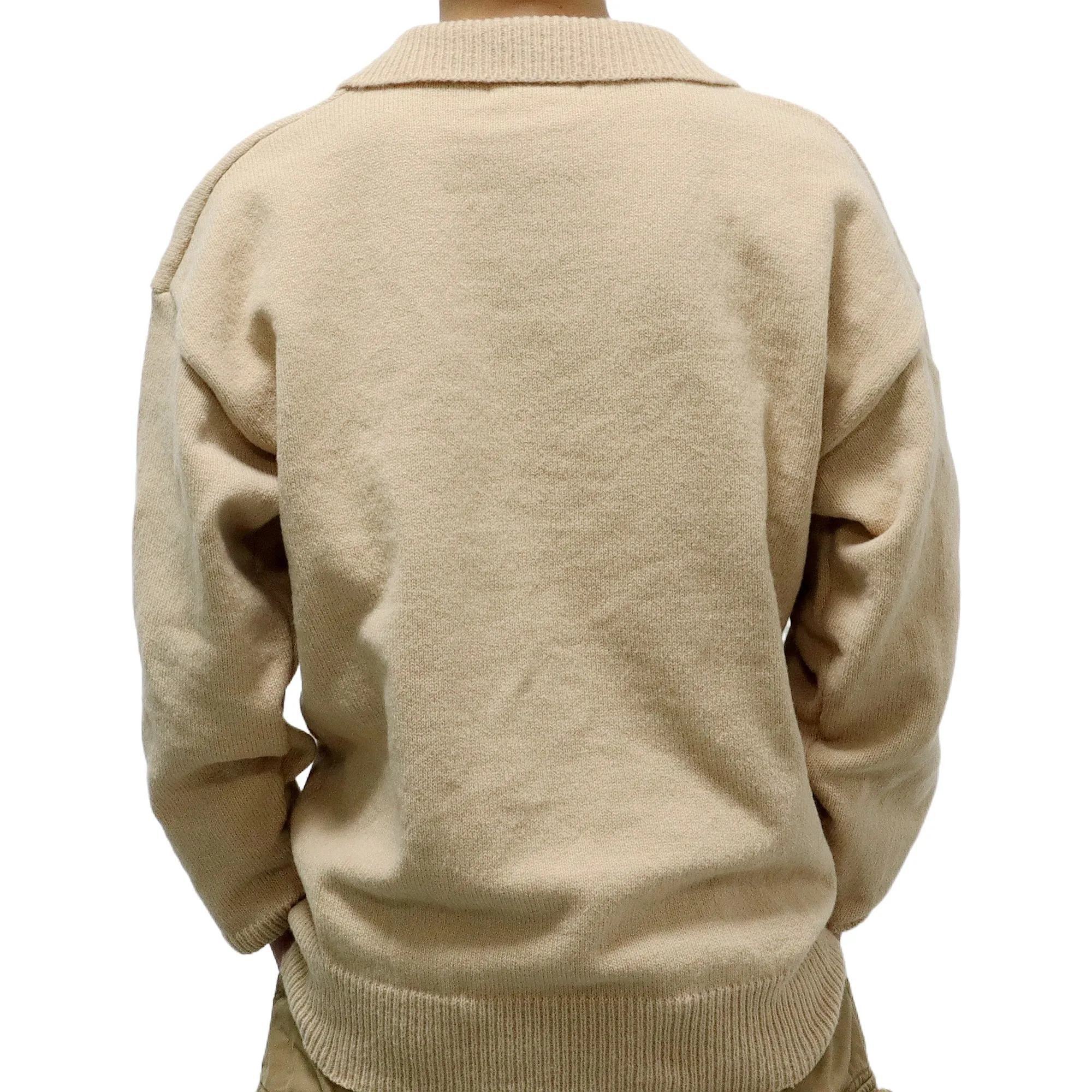 Men's Vintage Print Polo Collar Long Sleeve Pullover Sweater 52040341M sold by Manly product image thumbnail 3