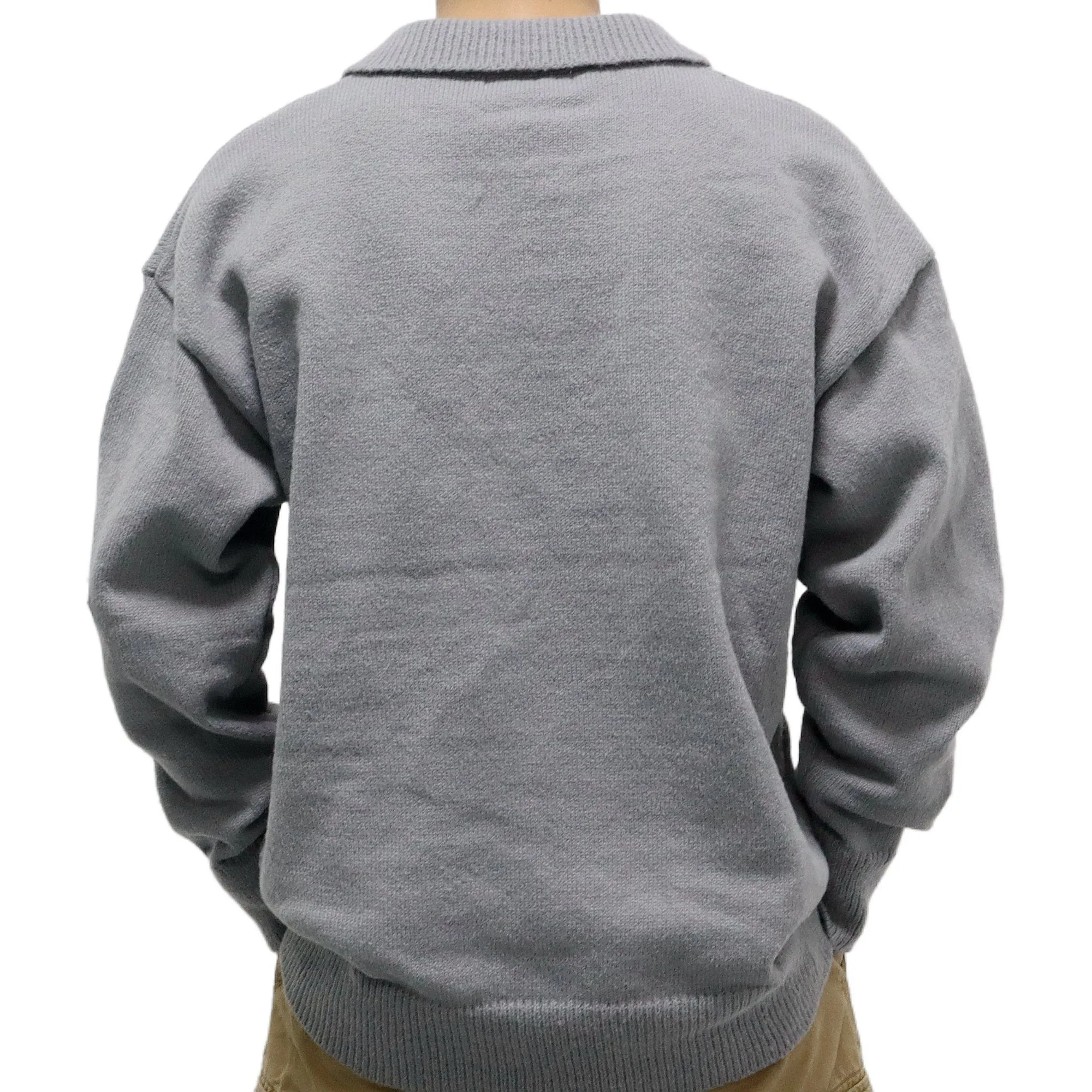 Men's Vintage Print Polo Collar Long Sleeve Pullover Sweater 52040341M sold by Manly product image thumbnail 4