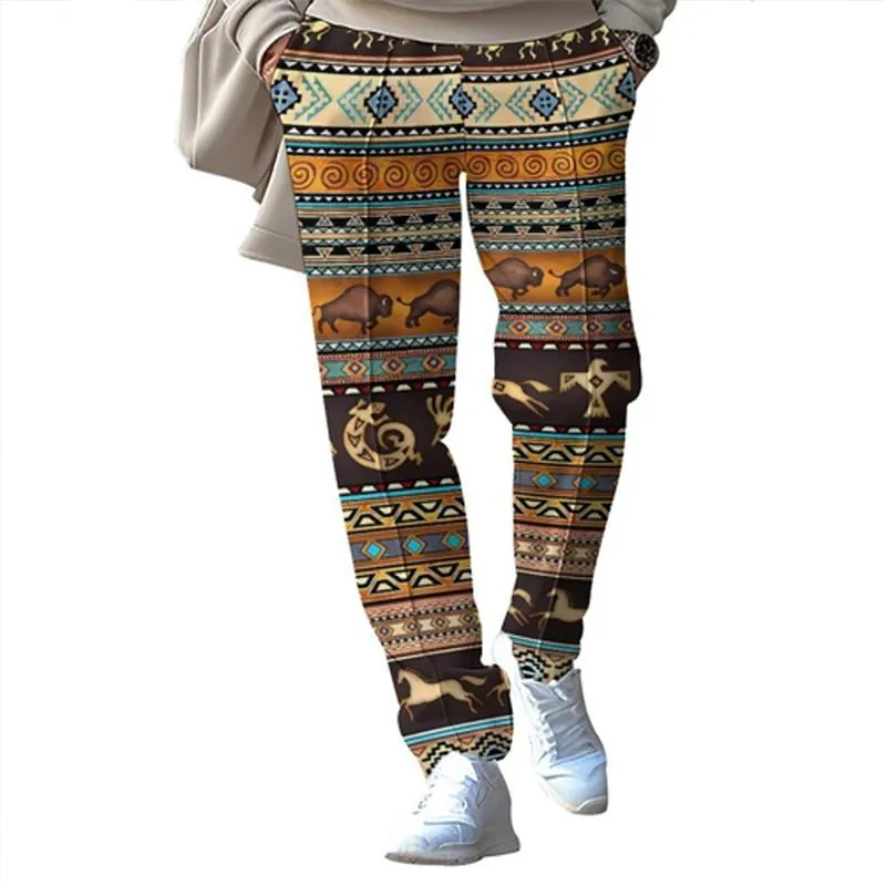 Men's Loose Bohemian Printed Sportswear Trousers 81265450X sold by Manly
