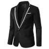 Men's Casual Solid Color Color Block Lapel Long Sleeve Blazer 10933940Y sold by Manly