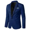 Men's Casual Solid Color Color Block Lapel Long Sleeve Blazer 10933940Y sold by Manly