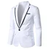 Men's Casual Solid Color Color Block Lapel Long Sleeve Blazer 10933940Y sold by Manly