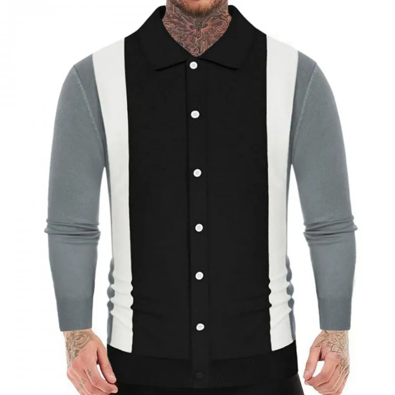 Men's Casual Thin Striped Knitted Long Sleeve Polo Shirt 26408237M sold by Manly product image thumbnail 3