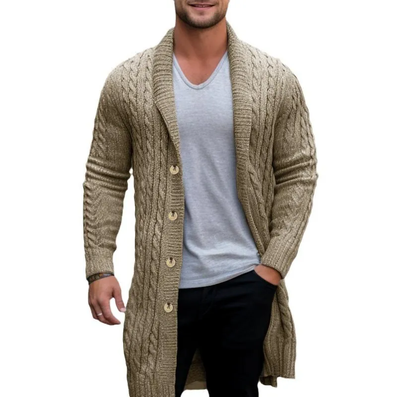 Men's Vintage Thick Knitted Twisted Mid-Length Knitted Cardigan 39047470M sold by Manly