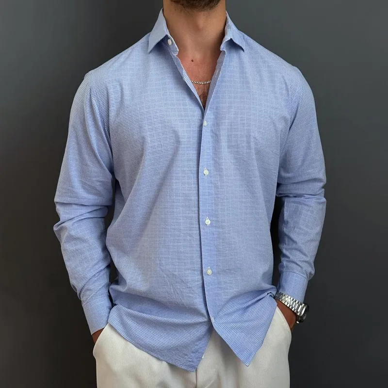 Men's Plaid Lapel Long Sleeve Casual Shirt 10736869Z sold by Manly product image thumbnail 2