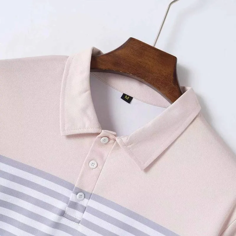 Men's Casual Striped Lapel POLO Shirt 48414147X sold by Manly product image thumbnail 3