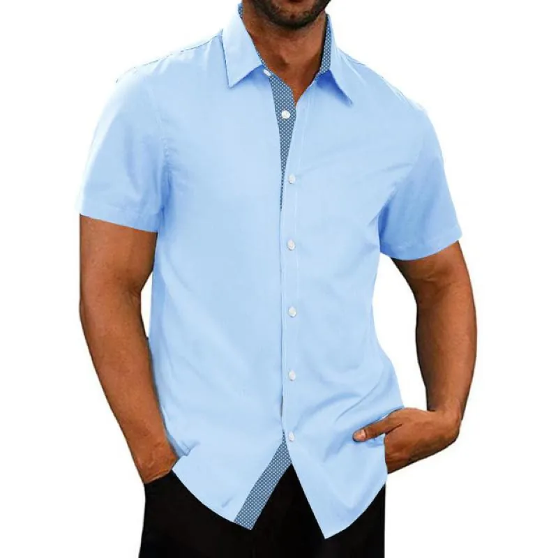 Men's Printed Lapel Short Sleeve Shirt 69337115X sold by Manly