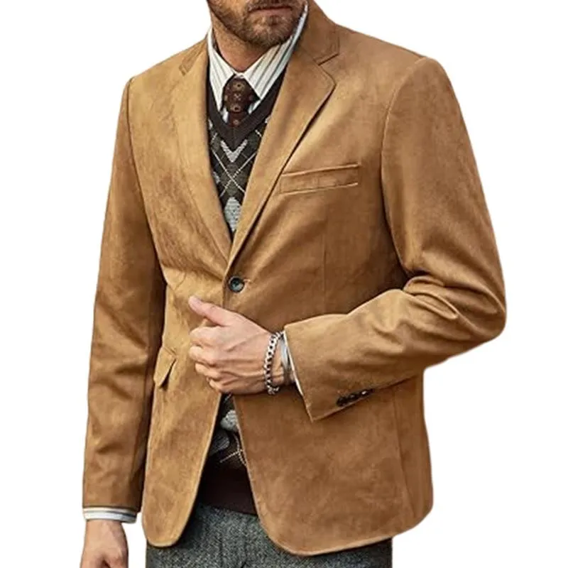 Men's Solid Color Single-Breasted Blazer 32486387X sold by Manly