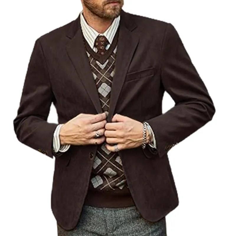 Men's Solid Color Single-Breasted Blazer 32486387X sold by Manly product image thumbnail 4
