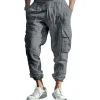 Men's Casual Cotton And Linen Multi-Pocket Drawstring Trousers 45251669Y sold by Manly
