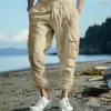 Men's Casual Cotton And Linen Multi-Pocket Drawstring Trousers 45251669Y sold by Manly