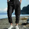 Men's Casual Cotton And Linen Multi-Pocket Drawstring Trousers 45251669Y sold by Manly