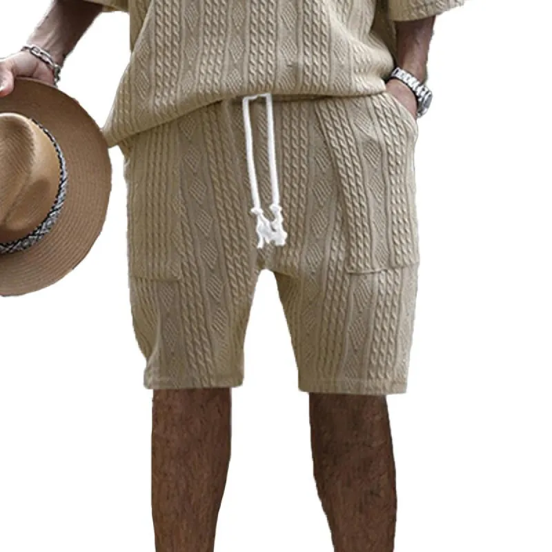Men's Casual Solid Color Jacquard Multi-Pocket Shorts 73256163Y sold by Manly
