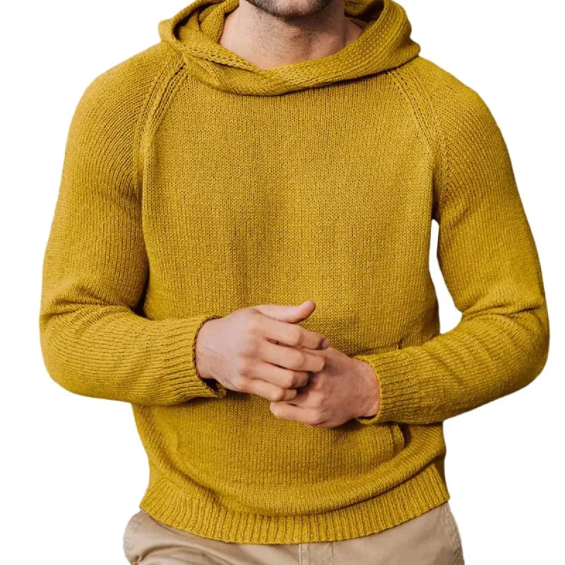 Men's Casual Solid Color Long Sleeve Hooded Knit Sweater 53760000M sold by Manly