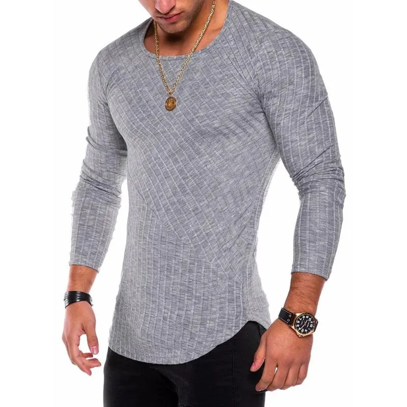 Men's Round Neck Curved Hem Long Sleeve T-shirt 34220425Z sold by Manly product image thumbnail 2