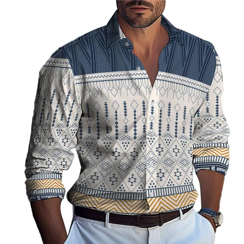 Men's Vintage Graphic Print Long Sleeve Shirt 04395475Y sold by Manly