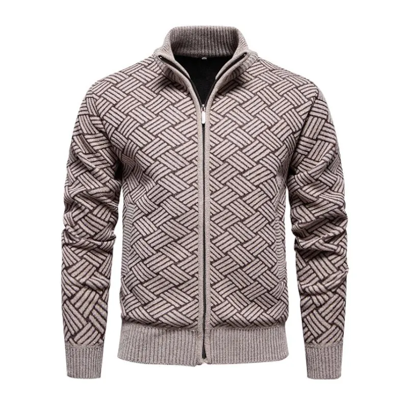 Men's Casual Stand Collar Zipper Slim Fit Knitted Cardigan 62307668M sold by Manly