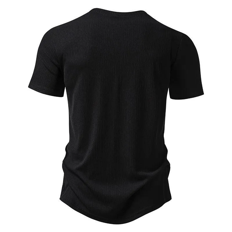 Men's Solid Color Round Neck Short Sleeve T-Shirt 35329864X sold by Manly product image thumbnail 5