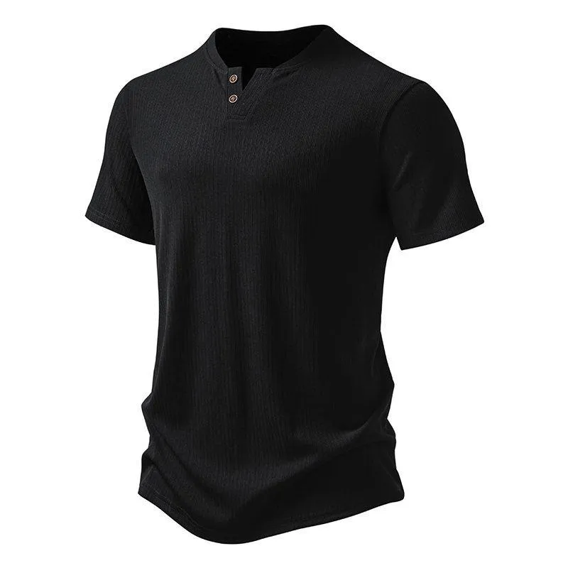 Men's Solid Color Round Neck Short Sleeve T-Shirt 35329864X sold by Manly product image thumbnail 4