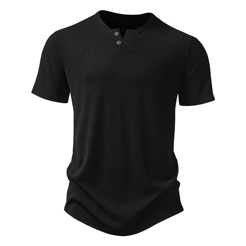 Men's Solid Color Round Neck Short Sleeve T-Shirt 35329864X sold by Manly product image thumbnail 2