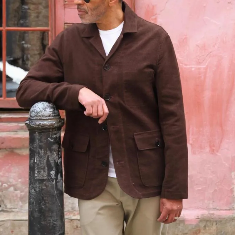 Men's Cotton And Linen Multi-Pocket Single-Breasted Jacket 20449069Y sold by Manly product image thumbnail 4