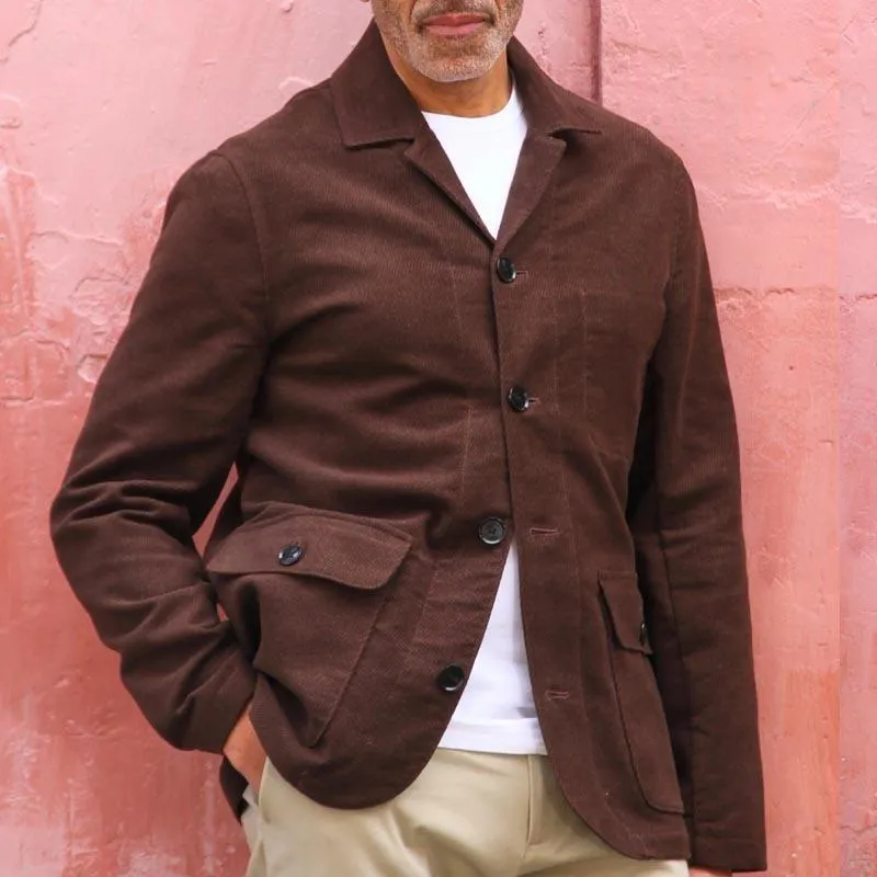 Men's Cotton And Linen Multi-Pocket Single-Breasted Jacket 20449069Y sold by Manly product image thumbnail 2