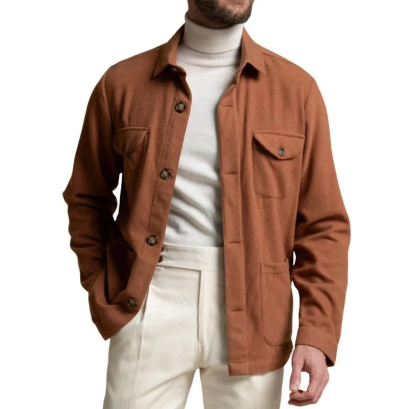 Men's Casual Cotton Blend Lapel Single Breasted Patch Pocket Jacket 47830622M sold by Manly product image thumbnail 2